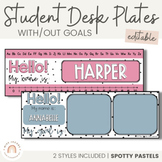 Student Name & Goals Plates | SPOTTY PASTELS | EDITABLE