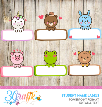 Preview of Student Name Labels - Editable Character Labels - Type Names