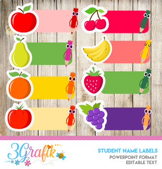 Preview of Student Name Labels - Editable Character Labels - Type Names