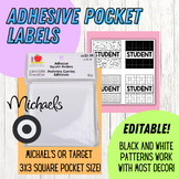 Student Name / Number Labels | Black and White Decor | EDITABLE