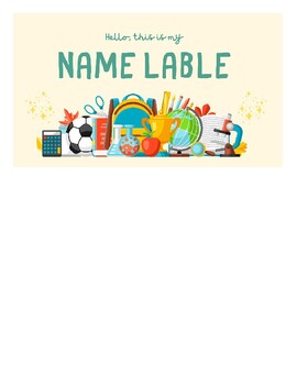 Preview of Student Name Tag/Label - Colorful Sports Theme