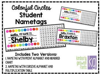 Student Name Tags By Simply In Second Teachers Pay Teachers