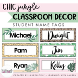 Student Name Tags - Chic Jungle Decor