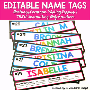 Student Name s Editable By Eb Academics By Caitlin And Jessica