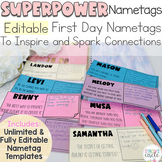 Student Name Tags Editable Back To School