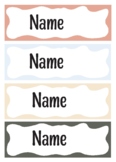 Student Name Tags | Editable | Neutral Tones | Bold Font