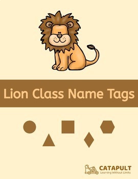 Preview of Student Name Tags & Labels Pack - Lion Class