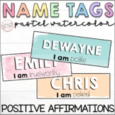 Student Name Tags | Pastel Watercolor Version | Positive A