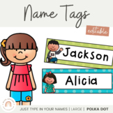 Name Tags - Large {Polka Dot Locker Tub Labels}