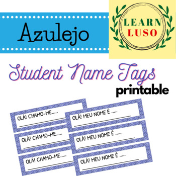 Preview of Student Name Tags - Portuguese Azulejo