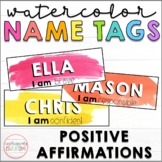 Student Name Tags | Bright Watercolor Version | Positive A