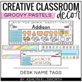 Student Name Tags - Retro Classroom Decor Editable