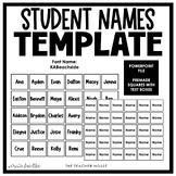 Student Names Template