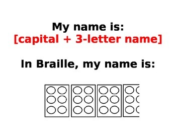 Preview of Student Names in Braille Template