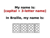Student Names in Braille Template