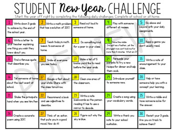 Student New Year Challenge by Teaching and so Fourth