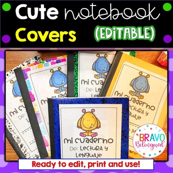 Preview of Student Notebook Covers- Spanish (Editable)