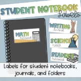 Avery Student Notebook Labels: Cool Watercolor Theme
