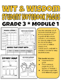 Student Notebook Pages - Wit & Wisdom - Grade 3 Module 1 -