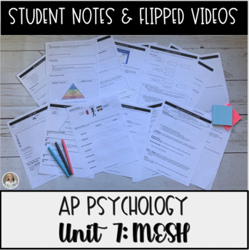 Preview of AP Psychology Unit 7 Motivation, Emotion, Stress & Personality Student Notes