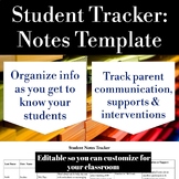 Student Notes Tracker Template (Editable): Collect Importa