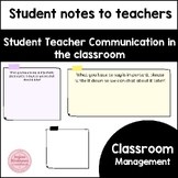 Student Notes to Teachers- Communication Cards for in the 