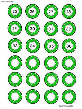 student number circles labels polka dots by carrie