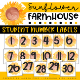 Student Number Labels - Sunflower Farmhouse Theme