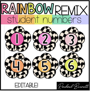 Preview of Student Numbers Bundle 90's retro classroom decor