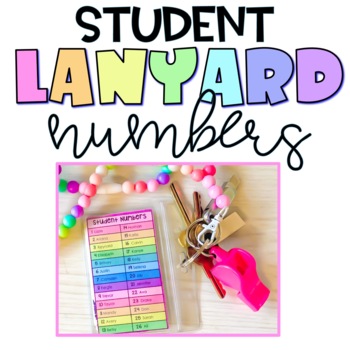 Preview of Student Numbers Lanyard | Freebie