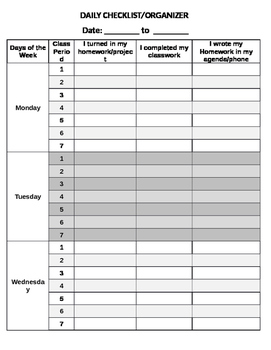 Preview of Student Organization Checklist - Vertical