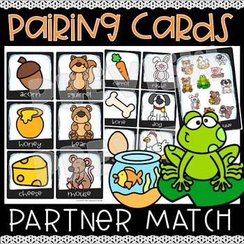 Preview of Student Pairing Cards, Student Partner Cards | Things that go together - Animals