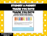 Student/Parent Thank You Note