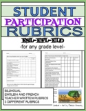 Student Participation Rubrics in English and French
