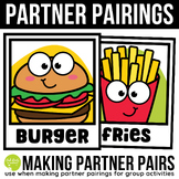 Student Buddy Partner Pairing Cards for Classroom Group Ac