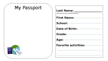 Student Passport ID page by Katie Tyson | TPT