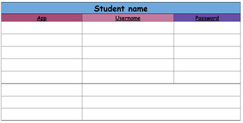 Preview of Student Password Card