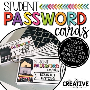 Preview of Student Log In Password Cards - Editable