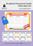 Student Password Cards - Printable set