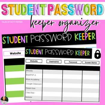 Preview of Student Password Keeper & Organizer Template