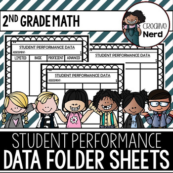 Preview of Student Performance Data Folder Sheets (2nd Grade Math)(Freebie)