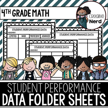 Preview of Student Performance Data Folder Sheets (4th Grade Math) (Freebie)