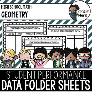 Preview of Student Performance Data Folder Sheets (High School Geometry) (Freebie)