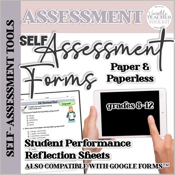 Preview of Student Performance Reflection Sheets/Self-assessment Forms Print and Paperless
