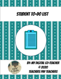 Student Personal To Do List: Helping IEP & Struggling Stud