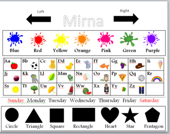 Preview of Student Placemats