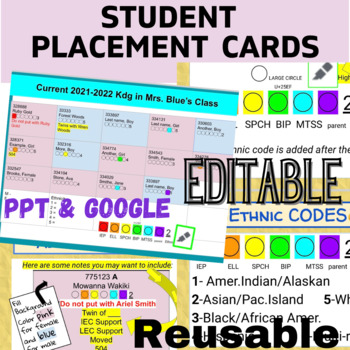 Preview of Student Placement Cards | SHAREABLE | Digital Slides | End of the Year