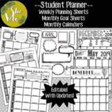 Student Planner- Calendars, Weekly Planning Sheets, Goal S