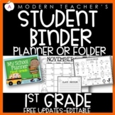 First Grade Student Calendar Planner Binder Google Drive