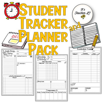 Preview of Student Assignment Exam Project Daily Weekly Planner Tracker Pack 4 5 6 DIGITAL